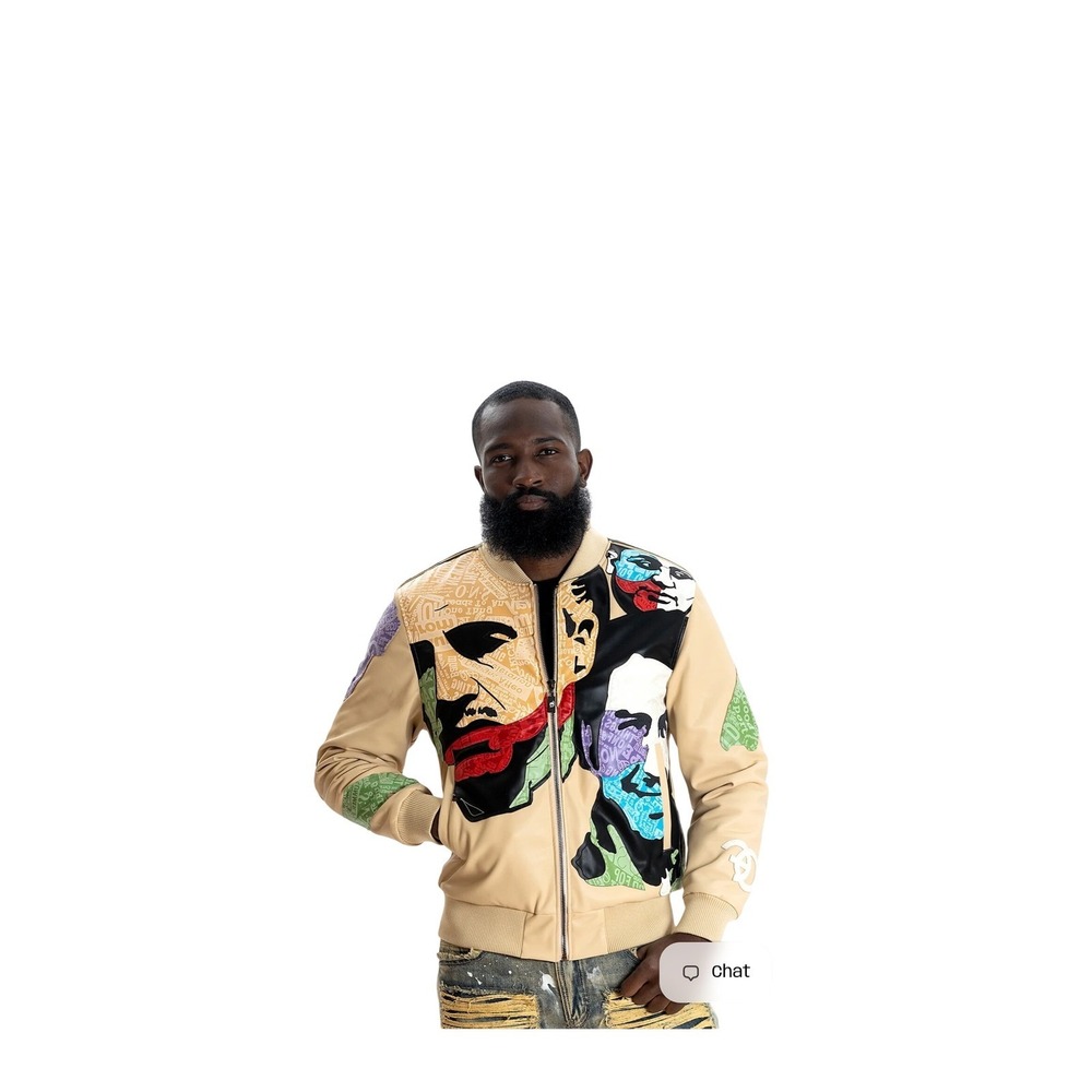 F1037 El Jefe Vegan Leather Jacket‎ in Natural by Frost Originals / Makobi,
